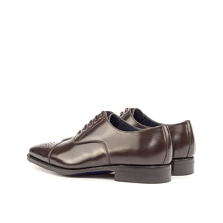 Ambrogio Bespoke Custom Men's Shoes Dark Brown Shell Cordovan Leather Oxfords (AMB1954)-AmbrogioShoes