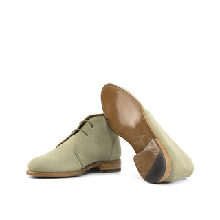 Ambrogio Bespoke Custom Men's Shoes Sand Suede Leather Flex Chukka Boots (AMB2198)-AmbrogioShoes