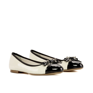 Ambrogio Bespoke Custom Women's Shoes Black & Marble White Patent Leather Padua Sandals (AMBW1130)-AmbrogioShoes