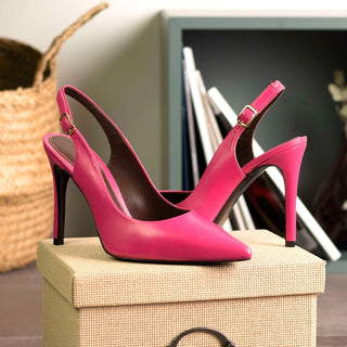 Ambrogio Bespoke Custom Women's Shoes Orchid Fucsia Nappa Leather Bologna Pump (AMBW1135)-AmbrogioShoes