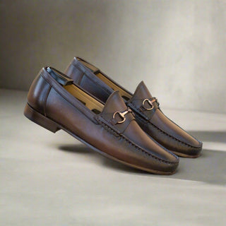Ambrogio Bespoke Dark Brown Nappa Moccasin Loafers (AMB2550)