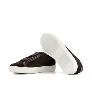 Ambrogio Bespoke Dark Brown Suede Low Top Sneakers (AMB2523)