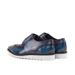 Ambrogio Bespoke Denim Patina Leather Derby Split Toe Oxfords (AMB2509)