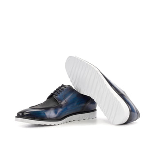 Ambrogio Bespoke Denim Patina Leather Derby Split Toe Oxfords (AMB2509)