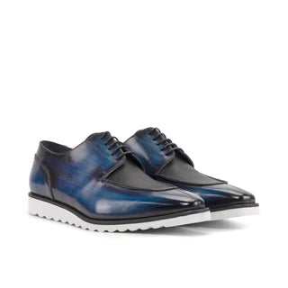 Ambrogio Bespoke Denim Patina Leather Derby Split Toe Oxfords (AMB2509)