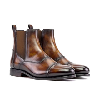 Ambrogio Bespoke Fire Patina Leather Chelsea Boots (AMB2487)