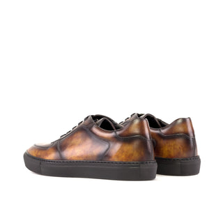 Ambrogio Bespoke Fire Patina Leather Trainer Sneakers (AMB2279)