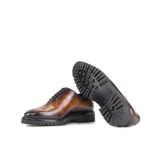 Ambrogio Bespoke Fire Patina Leather Wholecut Oxfords (AMB2406)