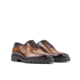 Ambrogio Bespoke Fire Patina Leather Wholecut Oxfords (AMB2406)