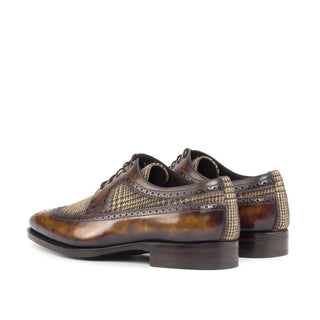 Ambrogio Bespoke Fire Tweed Fabric / Patina Leather Blucher Oxfords (AMB2260)