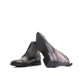 Ambrogio Bespoke Gray Leather Jumper Boots (AMB2399)