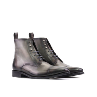 Ambrogio Bespoke Gray Leather Jumper Boots (AMB2399)