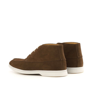 Ambrogio Bespoke Medium Brown Suede Moccasin Flex Boots (AMB2559)