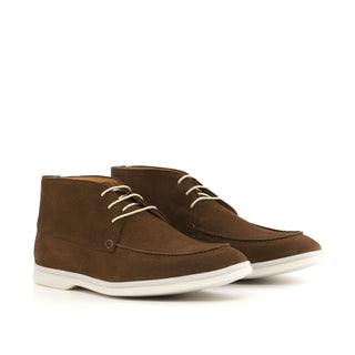 Ambrogio Bespoke Medium Brown Suede Moccasin Flex Boots (AMB2559)