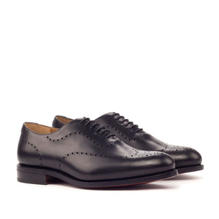 Ambrogio 3448 Bespoke Men's Shoes Black Pebble Grain / Calf-Skin Leather Dress Oxfords (AMB1301)-AmbrogioShoes