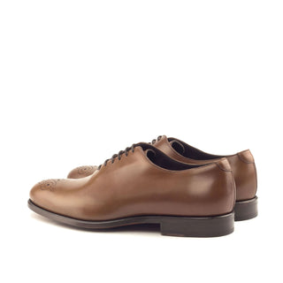 Ambrogio 2868 Bespoke Men's Shoes Brown Polished Calf-SKin Leather Dress Oxfords (AMB1293)-AmbrogioShoes