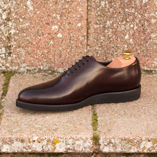 Ambrogio 3220 Bespoke Men's Shoes Burgundy Polished Calf-Skin Leather Oxfords (AMB1304)-AmbrogioShoes