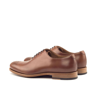 Ambrogio 2783 Bespoke Men's Shoes Cognac Polished Calf-SKin Leather Dress Oxfords (AMB1292)-AmbrogioShoes