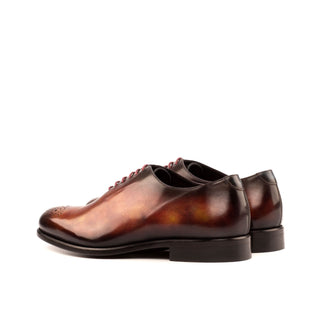 Ambrogio 3963 Bespoke Men's Shoes Orange Fire Patina Leather Dress Oxfords (AMB1296)-AmbrogioShoes