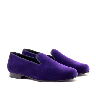 Ambrogio 2725 Bespoke Men's Shoes Purple Velvet Slip-On Loafers (AMB1310)-AmbrogioShoes