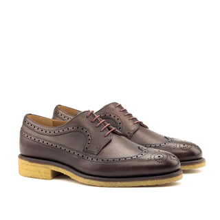 Ambrogio 2742 Bespoke Custom Men's Shoes Brown Full Grain Calf-Skin Leather Longwing Oxfords (AMB1719)-AmbrogioShoes