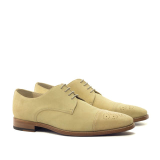 Ambrogio 2963 Bespoke Custom Men's Shoes Sand Suede Leather Derby Oxfords (AMB1547)-AmbrogioShoes