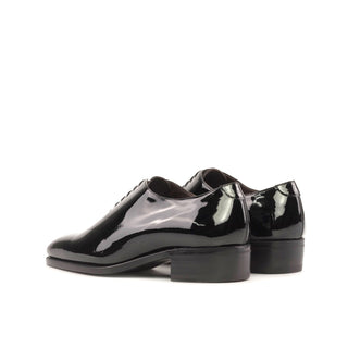 Ambrogio Bespoke Men's Shoes Black Patent Leather Belgravia High-Heel Wholecut Oxfords (AMB2388)-AmbrogioShoes