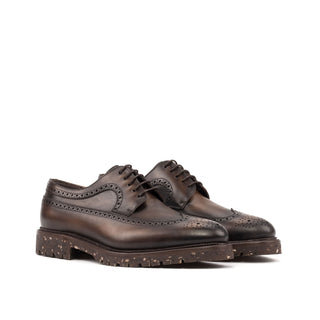 Ambrogio Bespoke Men's Shoes Brown Calf-Skin Leather Derby Oxfords (AMB2558)-AmbrogioShoes