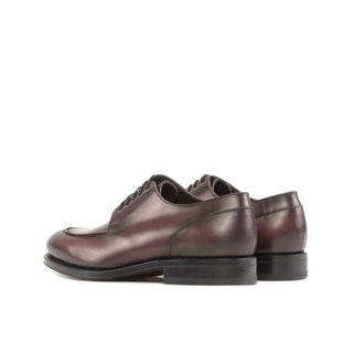 Ambrogio Bespoke Men's Shoes Burgundy Calf-Skin Leather Derby Split Toe Oxfords (AMB2306)-AmbrogioShoes