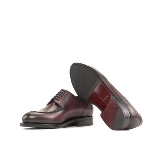 Ambrogio Bespoke Men's Shoes Burgundy Calf-Skin Leather Derby Split Toe Oxfords (AMB2306)-AmbrogioShoes