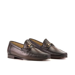 Ambrogio Bespoke Men's Shoes Dark Brown Nappa Leather Moccasin Loafers (AMB2550)-AmbrogioShoes