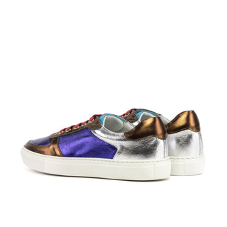 Ambrogio Bespoke Men's Shoes Multi Color Metallic Calf-Skin Leather Trainer Sneakers (AMB2561)-AmbrogioShoes