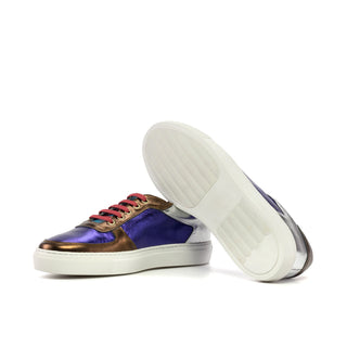Ambrogio Bespoke Men's Shoes Multi Color Metallic Calf-Skin Leather Trainer Sneakers (AMB2561)-AmbrogioShoes
