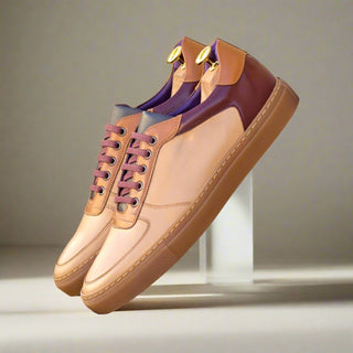 Ambrogio Bespoke Men's Shoes Multi Color Nappa / Metallic Calf-Skin Leather Trainer Sneakers (AMB2562)-AmbrogioShoes