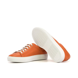 Ambrogio Bespoke Men's Shoes Orange Full Grain Leather Trainer Sneakers (AMB2444)-AmbrogioShoes