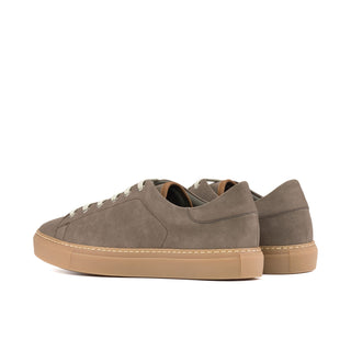 Ambrogio Bespoke Men's Shoes Taupe Vegan Suede Leather Casual Trainer Sneakers (AMB2560)-AmbrogioShoes