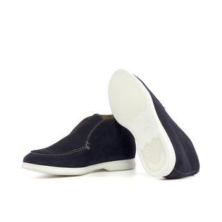 Ambrogio Bespoke Navy Suede Moccasin Sport Boots (AMB2520)