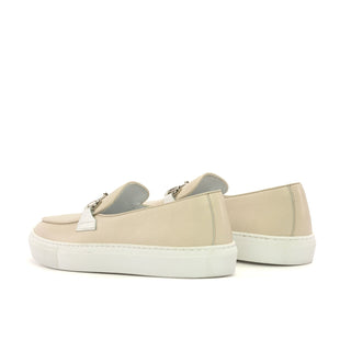 Ambrogio Bespoke Nude Full Grain Leather Slip-On Belgian Horsebit Sneakers (AMB2553)