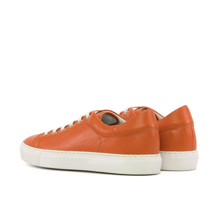 Ambrogio Bespoke Orange Full Grain Leather Trainer Sneakers (AMB2530)