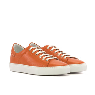 Ambrogio Bespoke Orange Full Grain Leather Trainer Sneakers (AMB2530)