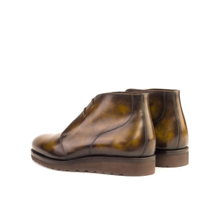 Ambrogio Bespoke Tobacco Patina Leather Chukka Boots (AMB2286)