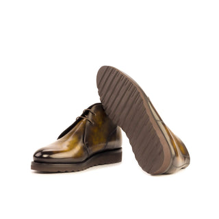 Ambrogio Bespoke Tobacco Patina Leather Chukka Boots (AMB2286)