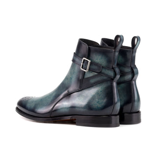 Ambrogio Bespoke Turquoise Patina Leather Jodhpur Boots (AMB2430)