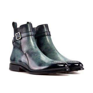 Ambrogio Bespoke Turquoise Patina Leather Jodhpur Boots (AMB2430)