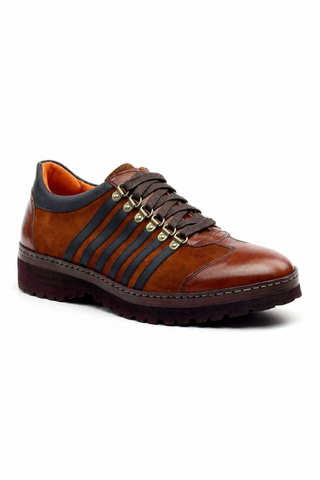 Ambrogio Brown & Black Suede / Leather Casual Sneakers (AMBS2042-RTW)
