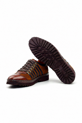 Ambrogio Brown & Black Suede / Leather Casual Sneakers (AMBS2042-RTW)