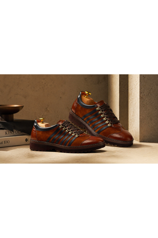 Ambrogio Brown & Black Suede / Leather Casual Sneakers (AMBS2042-RTW)