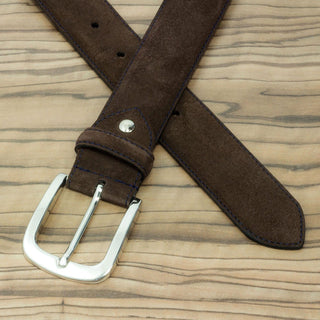 Ambrogio Brown Lux Suede Hampton Men's Belt (AMBB1024)
