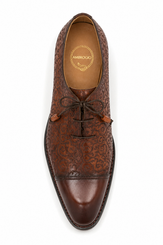 Ambrogio Calf-Skin Leather Asymmetric Cap-Toe Oxfords (AMZ1019)