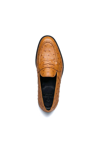 Ambrogio Cesare Ostrich Skin Penny Loafer